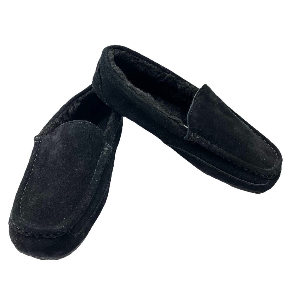 Bearpaw Mens Suede Slipper House Shoe Size 12 Black Cabincore Grandpacore Cozy